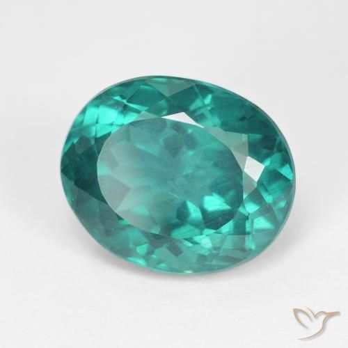 Apatita Verde escuro azul Natural 7.14ct, oval, VS