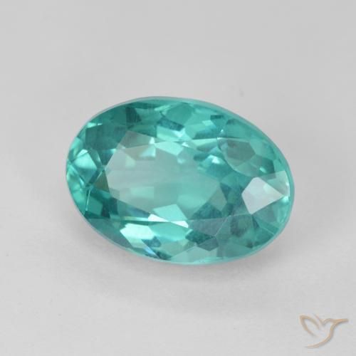 Apatita Azul-petróleo brilhante Natural 5.33ct, oval, VS