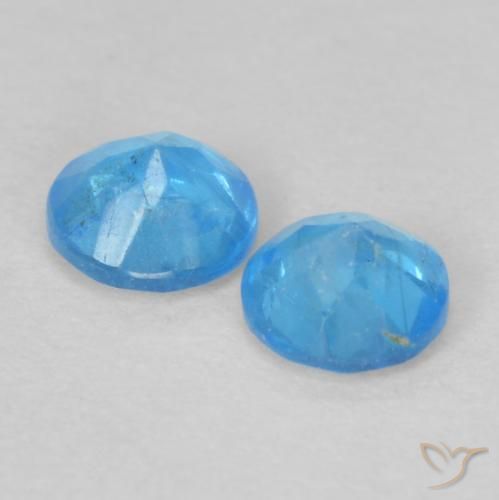Pedras preciosas de Apatita Azul bebê profundo natural de 0.37 ct, Redondo, VS