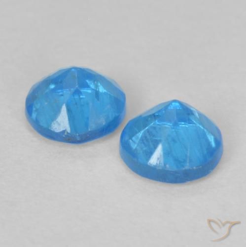 Pedras preciosas de Apatita Azul bebê profundo natural de 0.38 ct, Redondo, VS