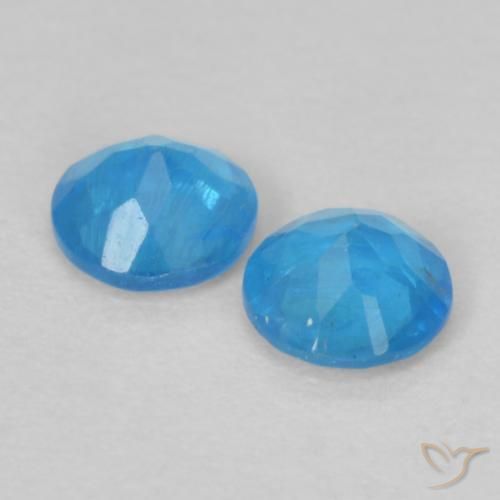 Pedras preciosas de Apatita Azul Azure Intenso natural de 0.33 ct, Redondo, VS