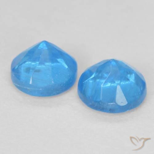 Pedras preciosas de Apatita Azul bebê profundo natural de 0.40 ct, Redondo, VS-SI
