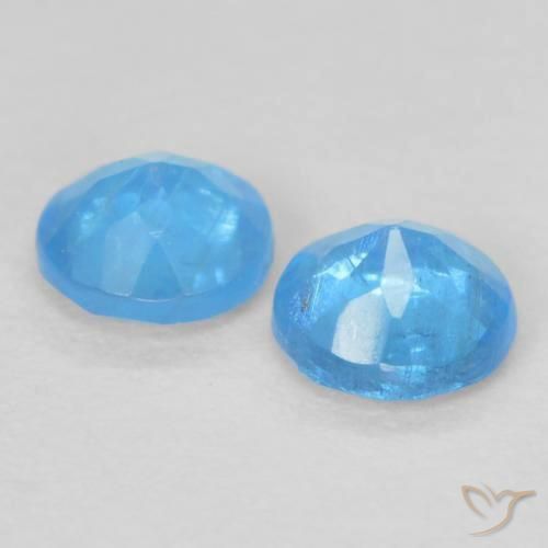 Pedras preciosas de Apatita Azul Azure Profundo natural de 0.35 ct, Redondo, VS-SI