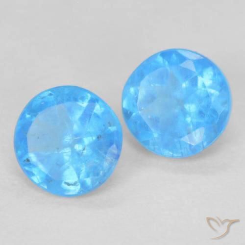 Pedras preciosas de Apatita Azure Profundo natural de 0.36 ct, Redondo, VS-SI