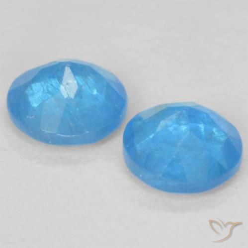 Pedras preciosas de Apatita Azul médio natural de 0.33 ct, Redondo, VS-SI