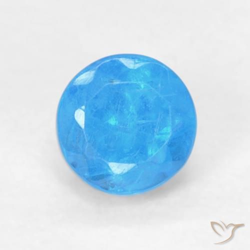 0.22ct Natural Bebê azul Apatita, Redondo, VS