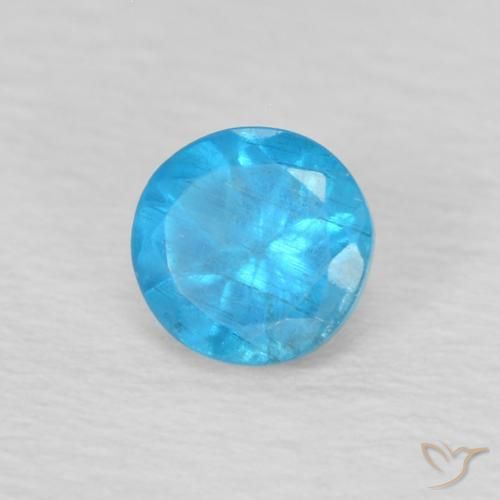 Apatita Azul médio Natural 0.23ct, Redondo, VS