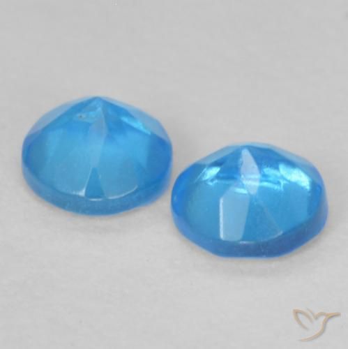 Pedras preciosas de Apatita Azul bebê profundo natural de 0.37 ct, Redondo, VS