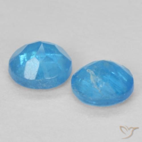 Pedras preciosas de Apatita Azure Profundo natural de 0.37 ct, Redondo, VS-SI