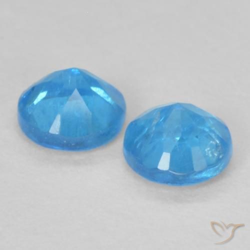 Pedras preciosas de Apatita Azure Profundo natural de 0.38 ct, Redondo, VS-SI