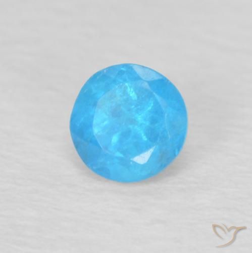 Apatita Azul médio Natural 0.24ct, Redondo, VS
