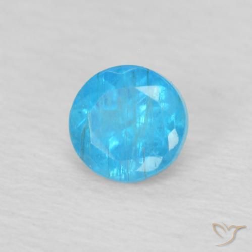 Apatita Azul médio Natural 0.22ct, Redondo, VS