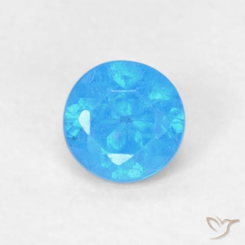 0.18ct Natural Azul médio Apatita, Redondo, VVS-VS
