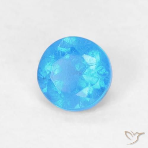 Apatita Azul médio Natural 0.18ct, Redondo, VVS-VS