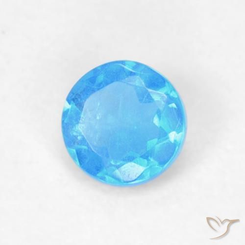 Apatita Azul médio Natural 0.20ct, Redondo, VVS-VS