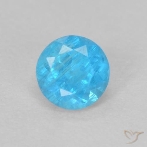 0.24ct Natural Azul Azure Profundo Apatita, Redondo, VS