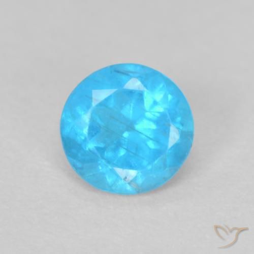 0.20ct Natural Azul claro Apatita, Redondo, VS