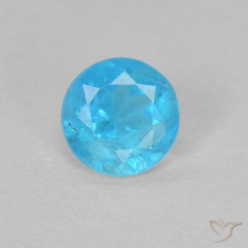 0.16ct Natural Azure Profundo Apatita, Redondo, VS