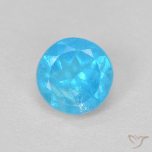 0.21ct Natural Azul claro Apatita, Redondo, VS