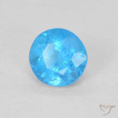 Apatita Azul bebê profundo Natural 0.21ct, Redondo, VS