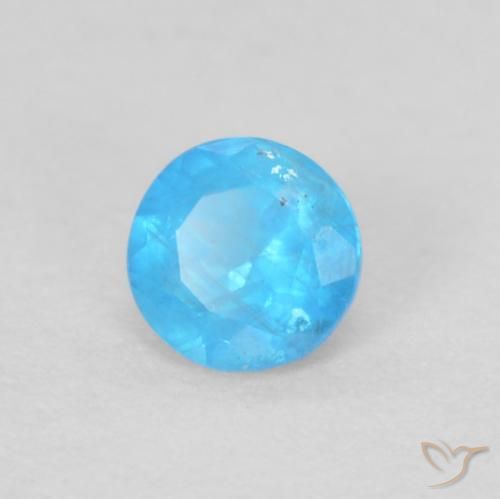 Apatita Azul Azure Profundo Natural 0.19ct, Redondo, VS
