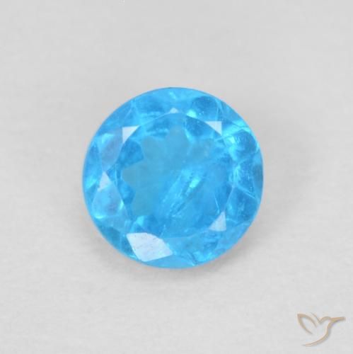 0.20ct Natural Azul bebê profundo Apatita, Redondo, VS