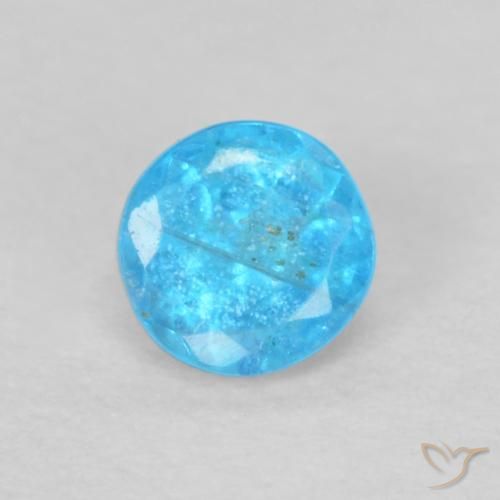 0.19ct Natural Azul Azul Apatita, Redondo, VS