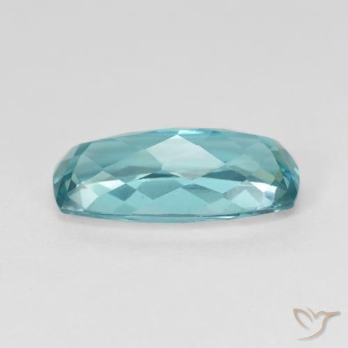 Apatita Elétrico Azul Verde Natural 5.63ct, Almofada, VVS-VS
