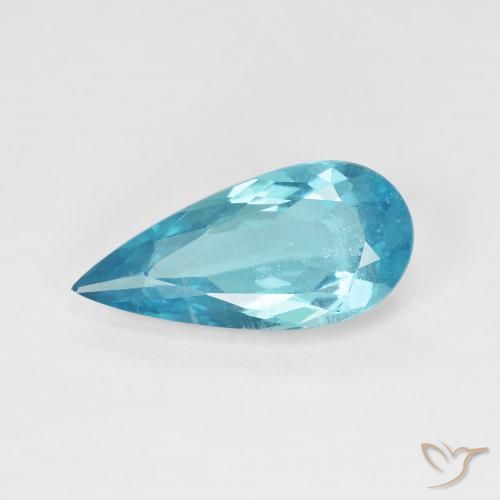 4.81ct Natural Azul verde Apatita, Formato de pêra, VVS-VS