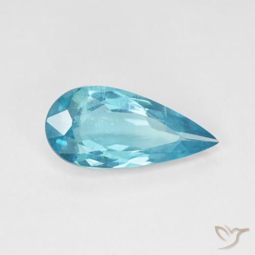 Apatita Azul verde Natural 4.81ct, Formato de pêra, VVS-VS