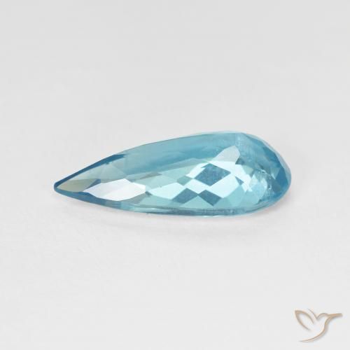 Apatita Azul verde Natural 4.81ct, Formato de pêra, VVS-VS