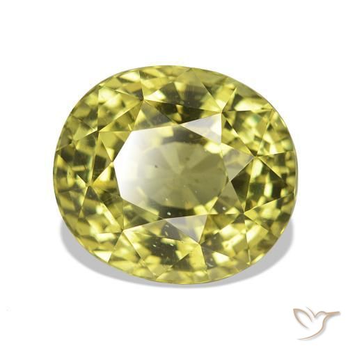 Apatita Amarelo esverdeado Natural 6.24ct, oval, VS