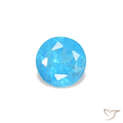 0.19ct Azul Azure Intenso Apatita, Redondo, VS