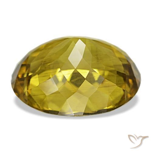 Apatita amarelo natural 18,73ct, corte oval, VS