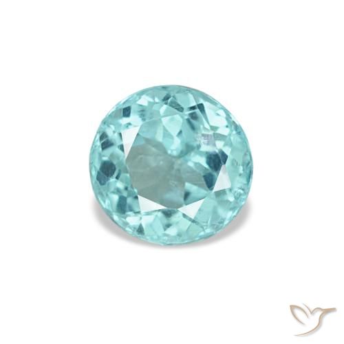 Apatita turquesa natural 0,41ct, corte redondo, VS-SI