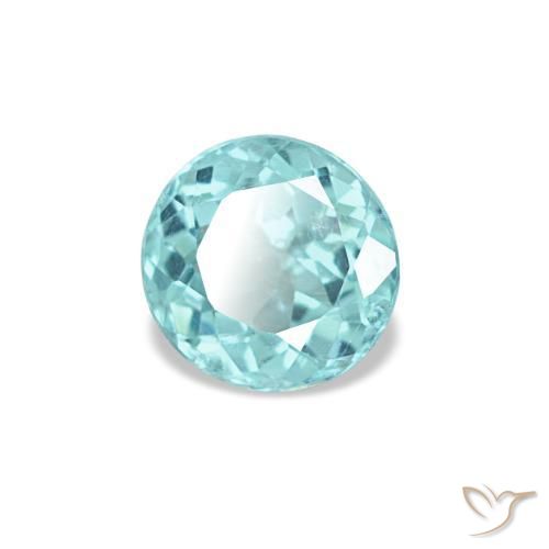 Apatita turquesa natural 0,41ct, corte redondo, VS-SI