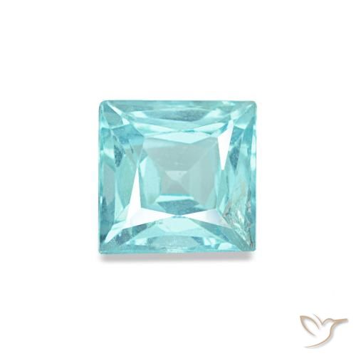Apatita turquesa natural 0,59ct, quadrado, VS-SI