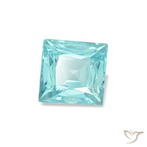 Apatita turquesa natural 0,59ct, quadrado, VS-SI