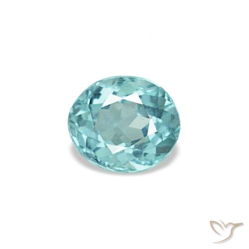 Apatita turquesa natural 0,23ct, corte oval, VVS