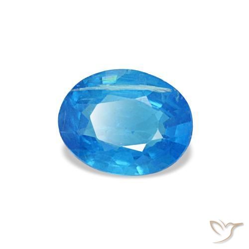 Apatita azul natural 0,32ct, corte oval, SI