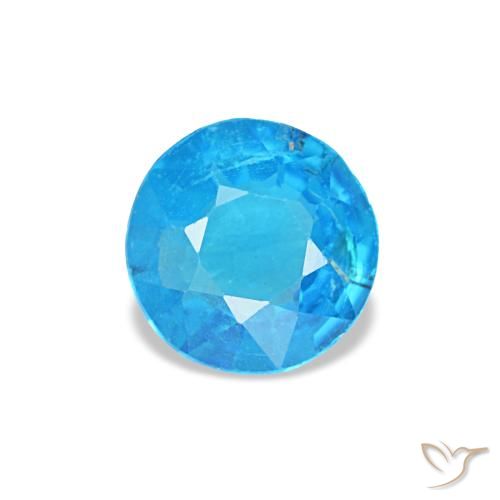 Apatita azul natural 0,37ct, corte redondo, SI