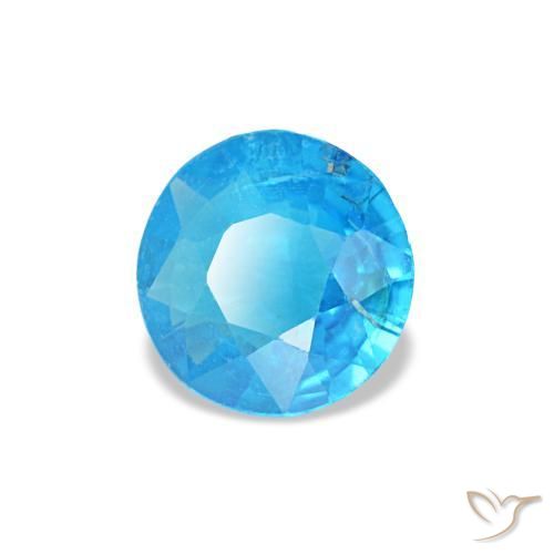 Apatita azul natural 0,37ct, corte redondo, SI