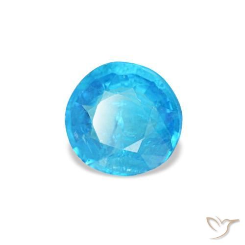 Apatita azul natural 0,33ct, corte redondo, SI