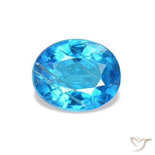 Apatita azul natural 0,44ct, corte oval, SI