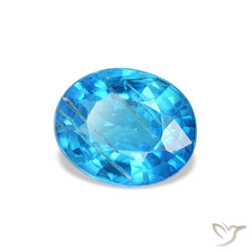Apatita azul natural 0,44ct, corte oval, SI