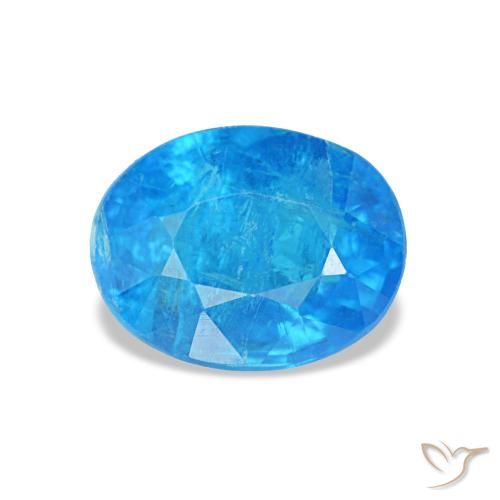Apatita azul natural 0,92ct, corte oval, SI