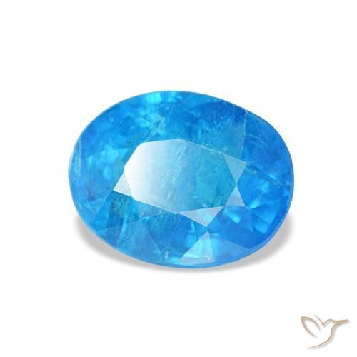 Apatita azul natural 0,92ct, corte oval, SI