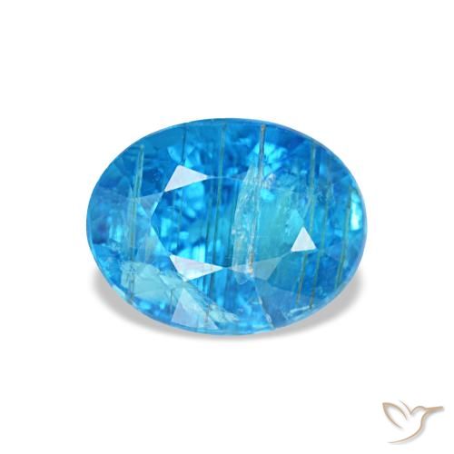 Apatita azul natural 0,79ct, corte oval, SI