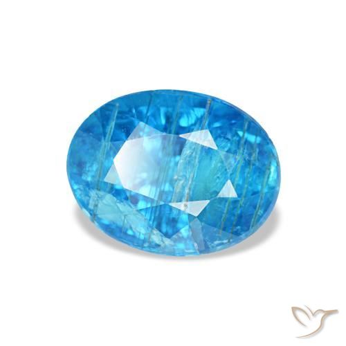 Apatita azul natural 0,79ct, corte oval, SI