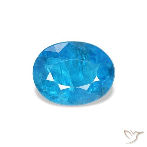 Apatita azul natural 0,51ct, corte oval, SI